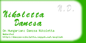 nikoletta dancsa business card